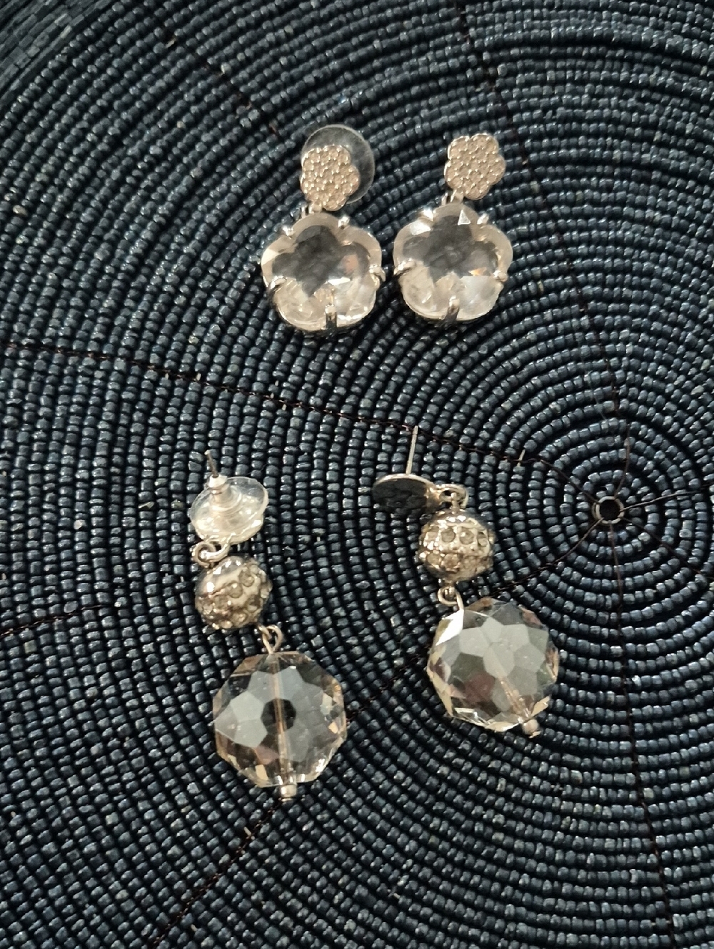 Crystal Drop Dangle Earrings - Clear Sparkle